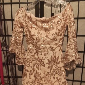Sequin Floral Lace Dress Size 0